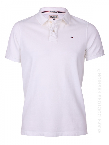 HILFIGER DENIM, weißes Herren Polo-Shirt